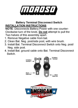 Battery Terminal Disconnect Switch Top Post Moroso