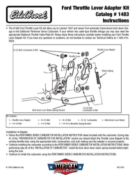 Edelbrock Gaszug Aufnahme Ford ab 1968