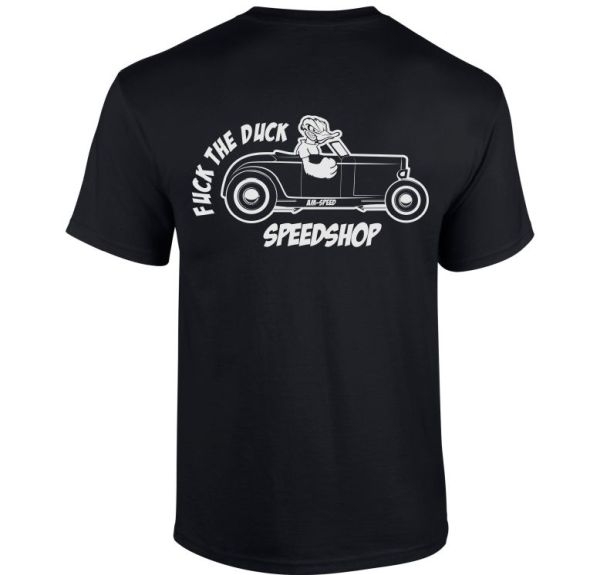 Fuck the Duck Speedshop T-Shirt Schwarz Hot Rod Ford Flathead AM-Speed