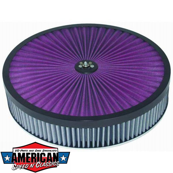 Luftfilter 14x3" RPC Super Flow Filter K&N Schwarz Mopar Hot Rod Chevy Ford V8